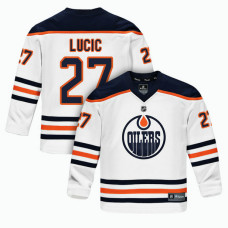 Youth Edmonton Oilers #27 Milan Lucic White 2018 New Season Team Road Jersey