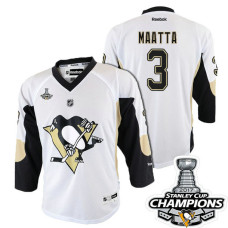 Youth Pittsburgh Penguins #3 Olli Maatta White Stanley Cup Champions Away Throwback Jersey