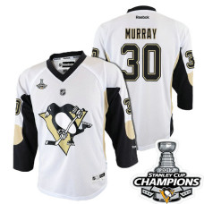 Youth Pittsburgh Penguins #30 Matt Murray White Stanley Cup Champions Away Throwback Jersey