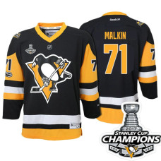 Youth Evgeni Malkin Pittsburgh Penguins #71 Black 2017 Stanley Cup Champions Player Jersey