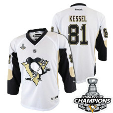 Youth Pittsburgh Penguins #81 Phil Kessel White Stanley Cup Champions Away Throwback Jersey