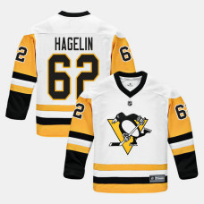 Youth Pittsburgh Penguins #62 Carl Hagelin White 2018 New Season Team Road Jersey