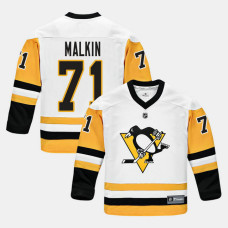 Youth Pittsburgh Penguins #71 Evgeni Malkin White 2018 New Season Team Road Jersey