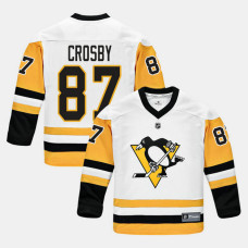 Youth Pittsburgh Penguins #87 Sidney Crosby White 2018 New Season Team Road Jersey