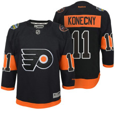 Youth Philadelphia Flyers #11 Travis Konecny Black 2017 Stadium Series Premier Jersey