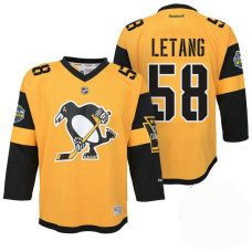 Youth Pittsburgh Penguins #58 Kris Letang Gold 2017 Stadium Series Jersey