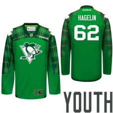 Youth Pittsburgh Penguins #62 Carl Hagelin Green St. Patrick Day Premier Jersey