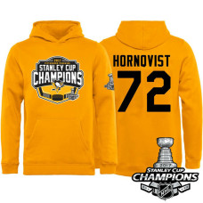 Youth #72 Pittsburgh Penguins Patric Hornqvist Gold 2017 Stanley Cup Champions Pullover Hoodie With Hat