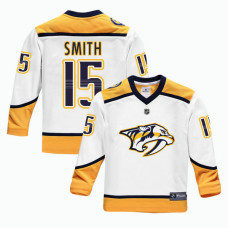 Youth Nashville Predators #15 Craig Smith White 2018 New Season Team Road Jersey