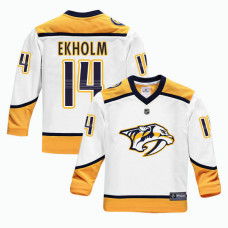 Youth Nashville Predators #14 Mattias Ekholm White 2018 New Season Team Road Jersey