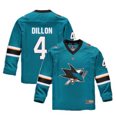 Youth San Jose Sharks #4 Brenden Dillon Teal 2018 New Season Home Jersey