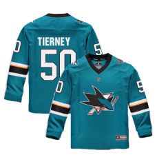 Youth San Jose Sharks #50 Chris Tierney Teal 2018 New Season Home Jersey