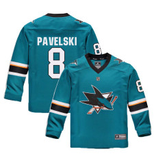 Youth San Jose Sharks #8 Joe Pavelski Teal 2018 New Season Home Jersey