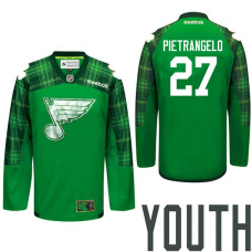 Youth St. Louis Blues #27 Alex Pietrangelo Green St. Patrick Day Premier Jersey