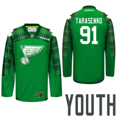 Youth St. Louis Blues #91 Vladimir Tarasenko Green St. Patrick Day Premier Jersey