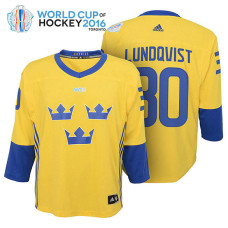 Youth Ice Hockey Henrik Lundqvist #30 Yellow 2016 World Cup Replica Jersey