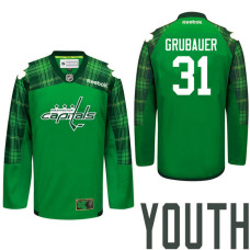 Youth Washington Capitals #31 Philipp Grubauer Green St. Patrick Day Premier Jersey