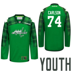 Youth Washington Capitals #74 John Carlson Green St. Patrick Day Premier Jersey