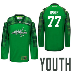 Youth Washington Capitals #77 T.J. Oshie Green St. Patrick Day Premier Jersey