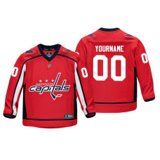 Youth Washington Capitals Custom #00 Red Replica Player Home Jersey