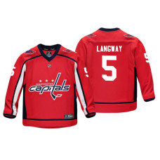 Youth Washington Capitals Rod Langway #5 Red Replica Player Home Jersey