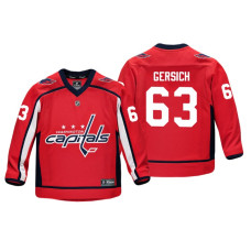 Youth Washington Capitals Shane Gersich #63 Red Replica Player Home Jersey