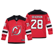 Youth New Jersey Devils Damon Severson #28 Red Replica Player Home Jersey