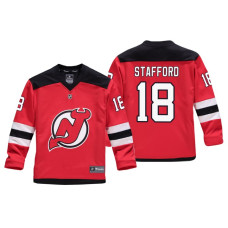 Youth New Jersey Devils Drew Stafford #18 Red Replica Player Home Jersey