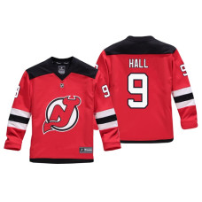 Youth New Jersey Devils Taylor Hall #9 Red Replica Player Home Jersey