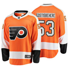 Youth Philadelphia Flyers #53 Shayne Gostisbehere Orange Home Breakaway Player Jersey