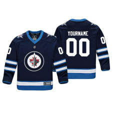 Youth Winnipeg Jets #00 Navy Player Home Custom Jersey