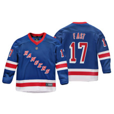 Youth New York Rangers Jesper Fast #17 Royal Replica Player Home Jersey