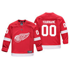 Youth Detroit Red Wings #00 Red Replica Player Home Custom Jersey