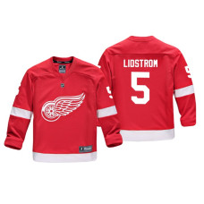 Youth Detroit Red Wings Nicklas Lidstrom #5 Red Replica Player Home Jersey