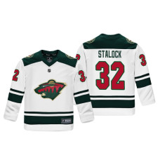 Youth Minnesota Wild Alex Stalock #32 White Replica Player Fanatics Branded Jersey